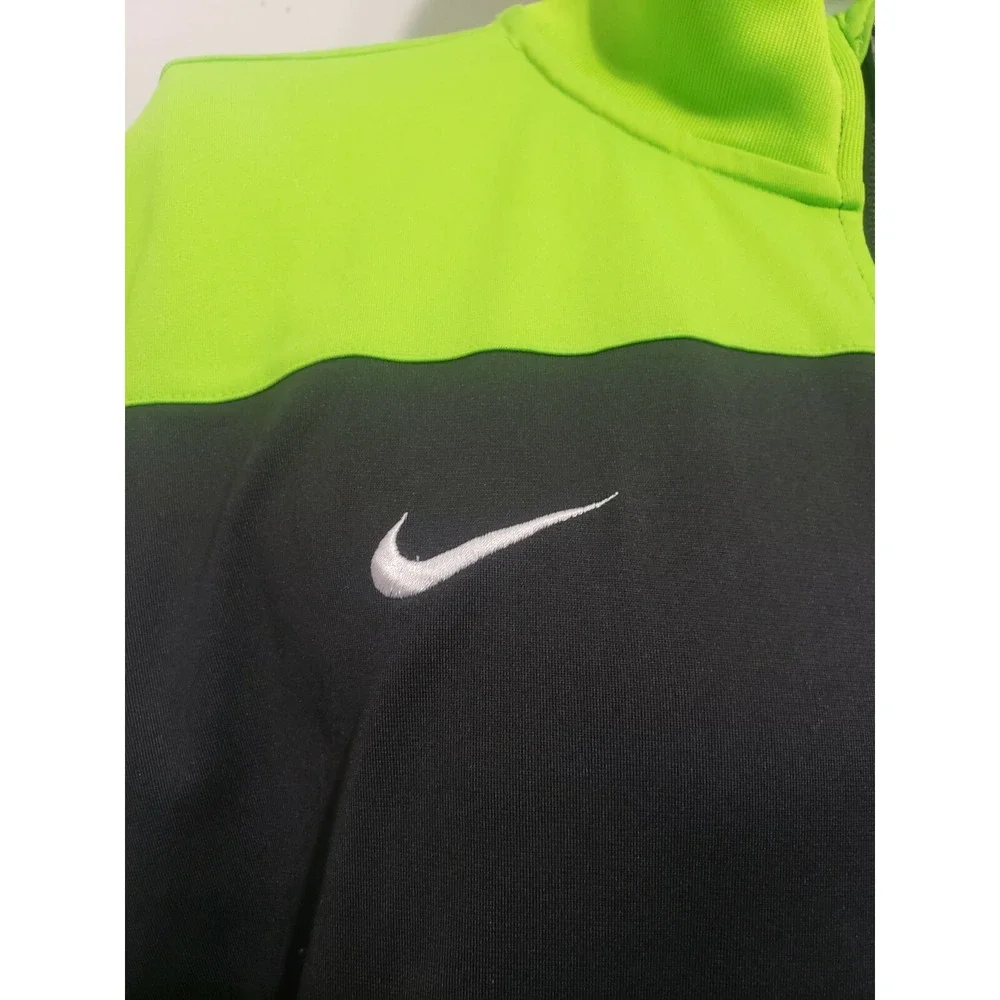 Nike Dri-Fit‎ Track Full-Zip Jacket Unisex Large Gray & Neon Soccer Warm-up